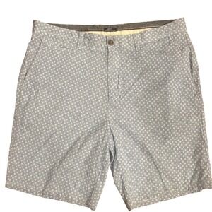 Johnnie-O Shorts Mens 36 Blue White Floral Daisy Flat Front Chino Casual Golf